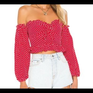 Lovers & Friends Red crop long sleeve